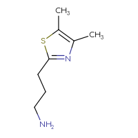Chemical structure of 3-(4,5-dimethyl-1,3-thiazol-2-yl)propan-1-amine - CSSB00011719718