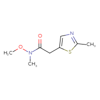 Chemical structure of N-methoxy-N-methyl-2-(2-methyl-1,3-thiazol-5-yl)acetamide - CSSB00990274430