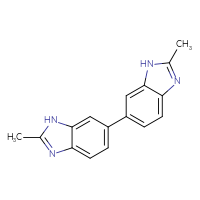 Chemical structure of 2-methyl-6-(2-methyl-1H-1,3-benzodiazol-6-yl)-1H-1,3-benzodiazole - CSSB00160388209