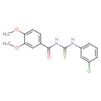 Chemical structure of 1-(3-chlorophenyl)-3-(3,4-dimethoxybenzoyl)thiourea - CSSB00121706475