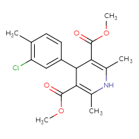 Chemical structure of 3,5-dimethyl 4-(3-chloro-4-methylphenyl)-2,6-dimethyl-1,4-dihydropyridine-3,5-dicarboxylate - CSSB14948315734