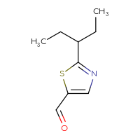 Chemical structure of 2-(pentan-3-yl)-1,3-thiazole-5-carbaldehyde - CSSB00000690084