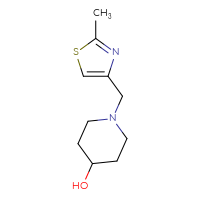 Chemical structure of 1-[(2-methyl-1,3-thiazol-4-yl)methyl]piperidin-4-ol - CSSB00000172910