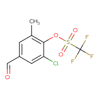 Chemical structure of 2-chloro-4-formyl-6-methylphenyl trifluoromethanesulfonate - CSSB21332113286