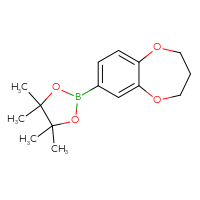 Chemical structure of 2-(3,4-dihydro-2H-1,5-benzodioxepin-7-yl)-4,4,5,5-tetramethyl-1,3,2-dioxaborolane - CSSB00012617323