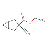 Chemical structure of ethyl 3-cyanobicyclo[3.1.0]hexane-3-carboxylate - CSSB01377023484