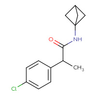 Chemical structure of N-{bicyclo[1.1.1]pentan-1-yl}-2-(4-chlorophenyl)propanamide - CSSB01156966609