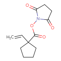 Chemical structure of 2,5-dioxopyrrolidin-1-yl 1-ethenylcyclopentane-1-carboxylate - CSSB06763343730