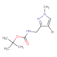 Chemical structure of tert-butyl N-[(4-bromo-1-methyl-1H-pyrazol-3-yl)methyl]carbamate - CSSB00015687380