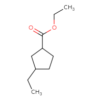 Chemical structure of ethyl 3-ethylcyclopentane-1-carboxylate - CSSB06258042581