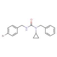 Chemical structure of 1-benzyl-3-[(4-bromophenyl)methyl]-1-cyclopropylurea - CSSB00105815319