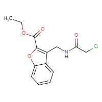 Chemical structure of ethyl 3-[(2-chloroacetamido)methyl]-1-benzofuran-2-carboxylate - CSSB02036986319