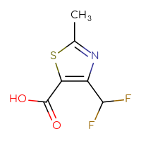 Chemical structure of 4-(difluoromethyl)-2-methyl-1,3-thiazole-5-carboxylic acid - CSSB00009875250