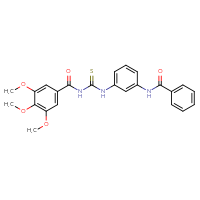 Chemical structure of N-[3-({[(3,4,5-trimethoxyphenyl)formamido]methanethioyl}amino)phenyl]benzamide - CSSB00132437736