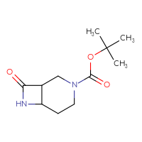 Chemical structure of tert-butyl 8-oxo-3,7-diazabicyclo[4.2.0]octane-3-carboxylate - CSSB00010091002