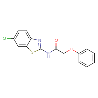 Chemical structure of N-(6-chloro-1,3-benzothiazol-2-yl)-2-phenoxyacetamide - CSSB00026289610