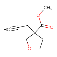 Chemical structure of methyl 3-(prop-2-yn-1-yl)oxolane-3-carboxylate - CSSB00153755348