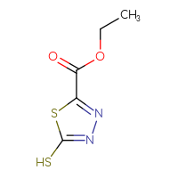 Chemical structure of ethyl 5-sulfanyl-1,3,4-thiadiazole-2-carboxylate - CSSB00000717326