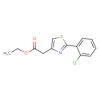 Chemical structure of ethyl 2-[2-(2-chlorophenyl)-1,3-thiazol-4-yl]acetate - CSSB00000642242