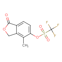 Chemical structure of 4-methyl-1-oxo-1,3-dihydro-2-benzofuran-5-yl trifluoromethanesulfonate - CSSB00010977424