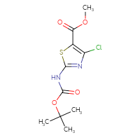 Chemical structure of methyl 2-{[(tert-butoxy)carbonyl]amino}-4-chloro-1,3-thiazole-5-carboxylate - CSSB00010419863
