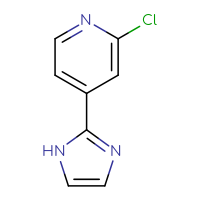 Chemical structure of 2-chloro-4-(1H-imidazol-2-yl)pyridine - CSSB00000057661
