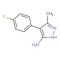 Chemical structure of 4-(4-fluorophenyl)-3-methyl-1H-pyrazol-5-amine - CSSB00102524997