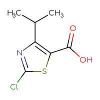 Chemical structure of 2-chloro-4-(propan-2-yl)-1,3-thiazole-5-carboxylic acid - CSSB00010068317