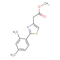 Chemical structure of methyl 2-[2-(2,4-dimethylphenyl)-1,3-thiazol-4-yl]acetate - CSSB00000390573
