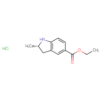 Chemical structure of ethyl (2S)-2-methyl-2,3-dihydro-1H-indole-5-carboxylate hydrochloride - CSSB20963525180