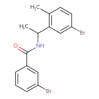 Chemical structure of 3-bromo-N-[1-(5-bromo-2-methylphenyl)ethyl]benzamide - CSSB20696063916