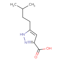 Chemical structure of 5-(3-methylbutyl)-1H-pyrazole-3-carboxylic acid - CSSB00009924709