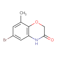 Chemical structure of 6-bromo-8-methyl-3,4-dihydro-2H-1,4-benzoxazin-3-one - CSSB00012356449