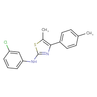 Chemical structure of N-(3-chlorophenyl)-5-methyl-4-(4-methylphenyl)-1,3-thiazol-2-amine - CSSB00121634256