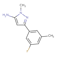Chemical structure of 3-(3-fluoro-5-methylphenyl)-1-methyl-1H-pyrazol-5-amine - CSSB00013321879