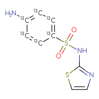 Chemical structure of 4-amino-N-(1,3-thiazol-2-yl)(1,2,3,4,5,6-¹³C₆)benzene-1-sulfonamide - CSSB02515453289