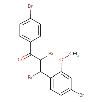 Chemical structure of 2,3-dibromo-3-(4-bromo-2-methoxyphenyl)-1-(4-bromophenyl)propan-1-one - CSSB21103240662