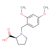 Chemical structure of (2S)-1-[(2,4-dimethoxyphenyl)methyl]pyrrolidine-2-carboxylic acid - CSSB00963998598