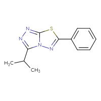 Chemical structure of 6-phenyl-3-(propan-2-yl)-[1,2,4]triazolo[3,4-b][1,3,4]thiadiazole - CSSB00121637576