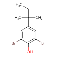 Chemical structure of 2,6-dibromo-4-(2-methylbutan-2-yl)phenol - CSSB06613015652