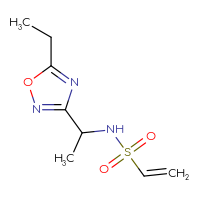 Chemical structure of N-[1-(5-ethyl-1,2,4-oxadiazol-3-yl)ethyl]ethene-1-sulfonamide - CSSB07105605001