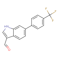 Chemical structure of 6-[4-(trifluoromethyl)phenyl]-1H-indole-3-carbaldehyde - CSSB00159424203