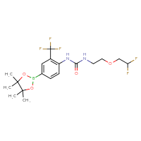 Chemical structure of 3-[2-(2,2-difluoroethoxy)ethyl]-1-[4-(4,4,5,5-tetramethyl-1,3,2-dioxaborolan-2-yl)-2-(trifluoromethyl)phenyl]urea - CSSB21332130501