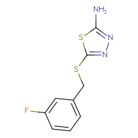 Chemical structure of 5-{[(3-fluorophenyl)methyl]sulfanyl}-1,3,4-thiadiazol-2-amine - CSSB00000149002