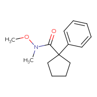 Chemical structure of N-methoxy-N-methyl-1-phenylcyclopentane-1-carboxamide - CSSB00000591236