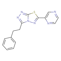 Chemical structure of 2-[3-(2-phenylethyl)-[1,2,4]triazolo[3,4-b][1,3,4]thiadiazol-6-yl]pyrazine - CSSB00121616722