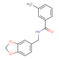 Chemical structure of N-[(2H-1,3-benzodioxol-5-yl)methyl]-3-methylbenzamide - CSSB00046126232