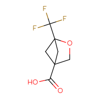 Chemical structure of 1-(trifluoromethyl)-2-oxabicyclo[2.1.1]hexane-4-carboxylic acid - CSSB02517422225
