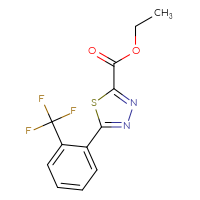 Chemical structure of ethyl 5-[2-(trifluoromethyl)phenyl]-1,3,4-thiadiazole-2-carboxylate - CSSB00025744779