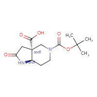Chemical structure of rac-(3aR,7aR)-5-[(tert-butoxy)carbonyl]-2-oxo-octahydro-1H-pyrrolo[3,2-c]pyridine-3a-carboxylic acid - CSSB20620686464
